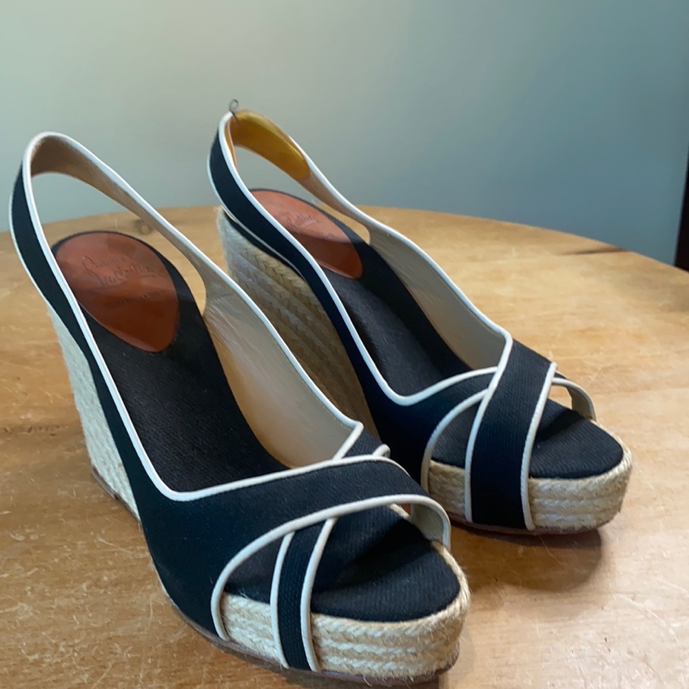 Christian Louboutin Black and White Espadrille